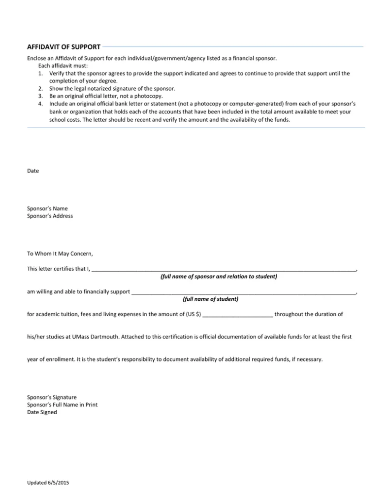 Form umass dartmouth