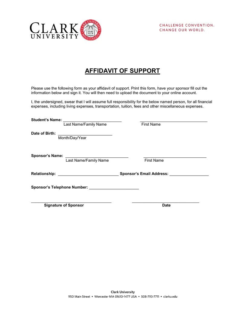 Affidavit of support