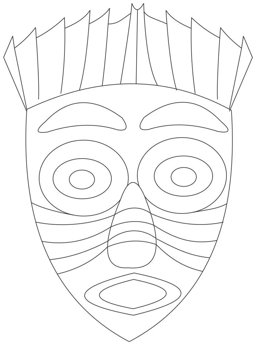 African mask coloring page coloring home