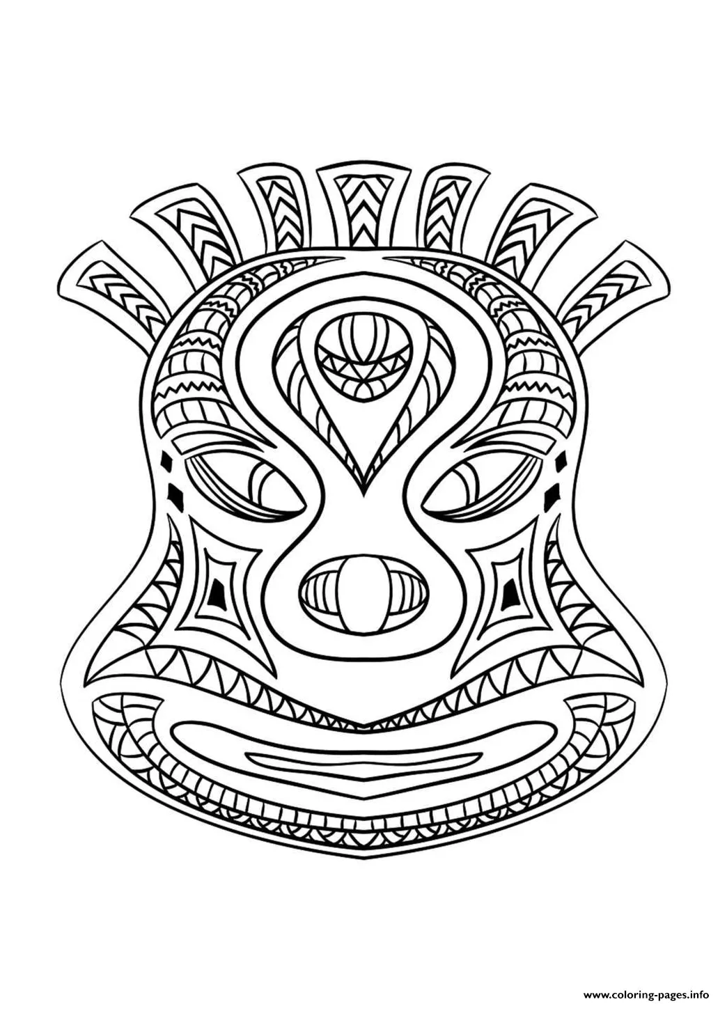 Adult african mask 2 coloring page printable
