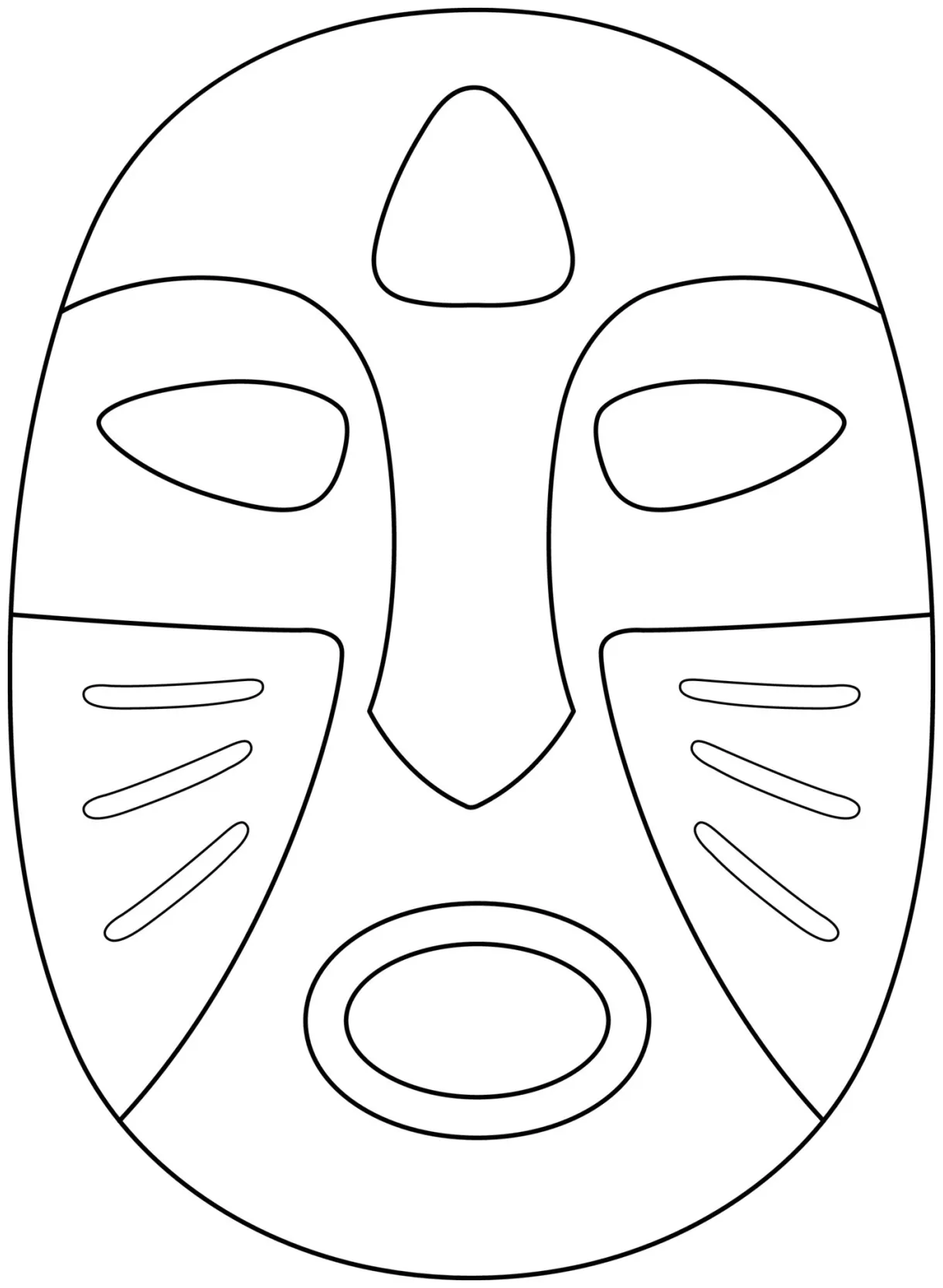 African mask coloring page
