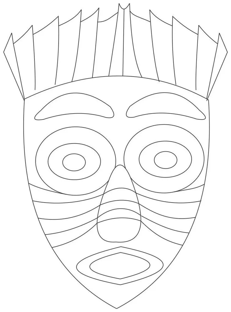 Entrelosmedanos african mask coloring pages