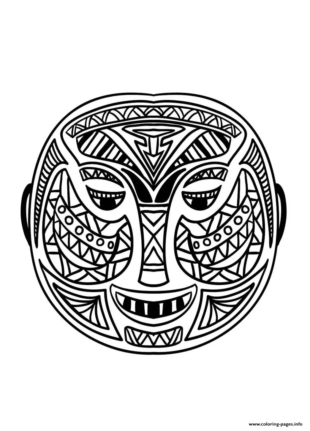 Adult african mask 5 coloring pages printable