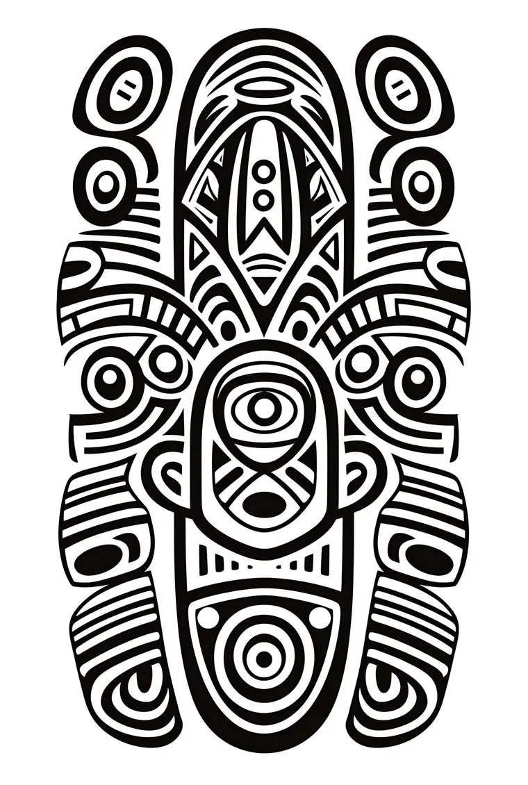 Premium ai seamless ethnic african pattern black and white