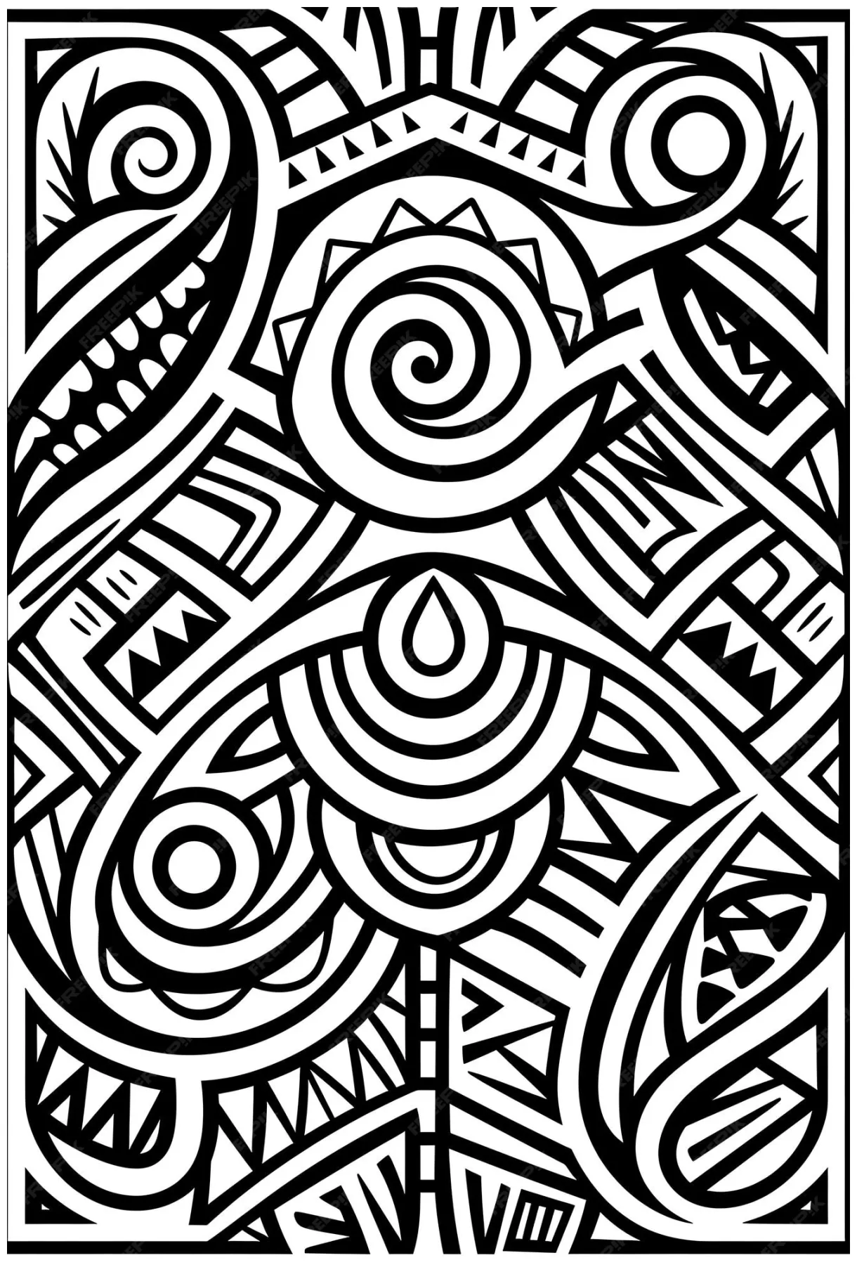 Premium ai seamless ethnic african pattern black and white