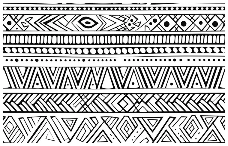 Premium ai seamless ethnic african pattern black and white printable coloring page