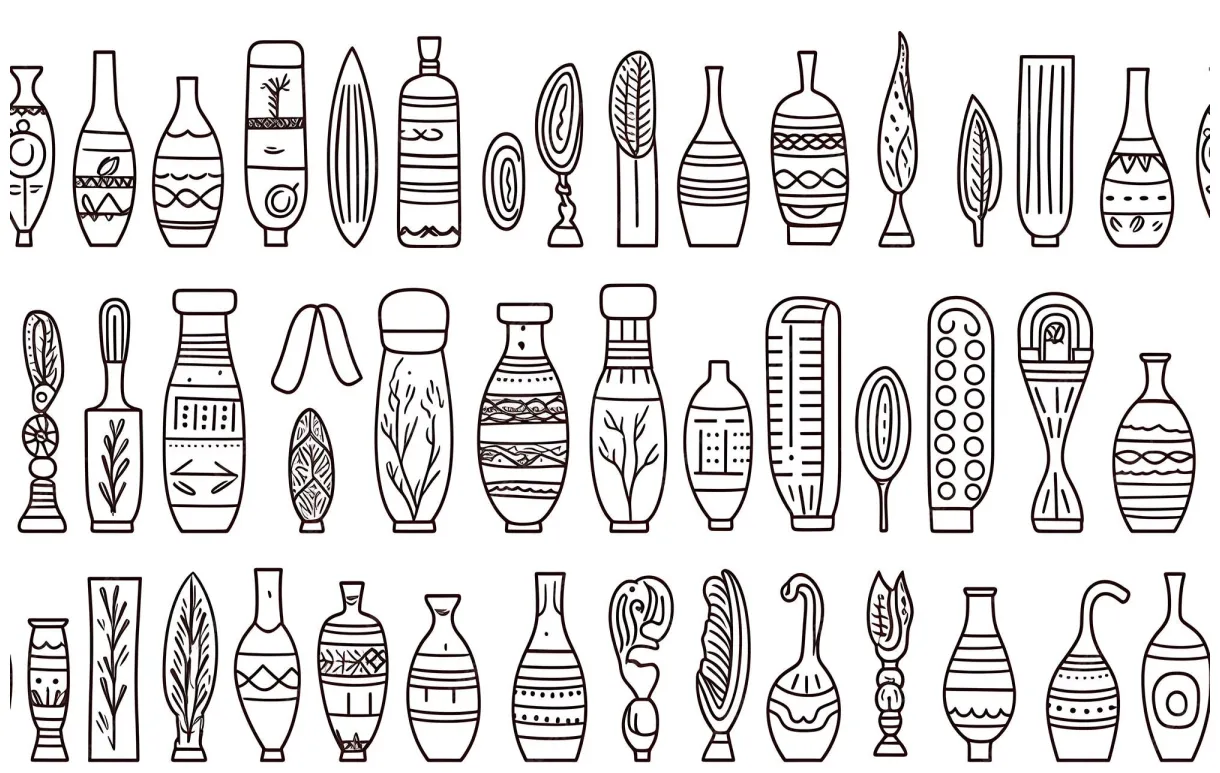 Premium ai seamless ethnic african pattern black and white