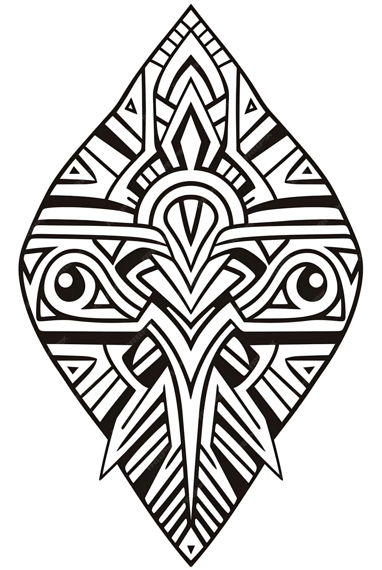 Premium ai seamless ethnic african pattern black and white