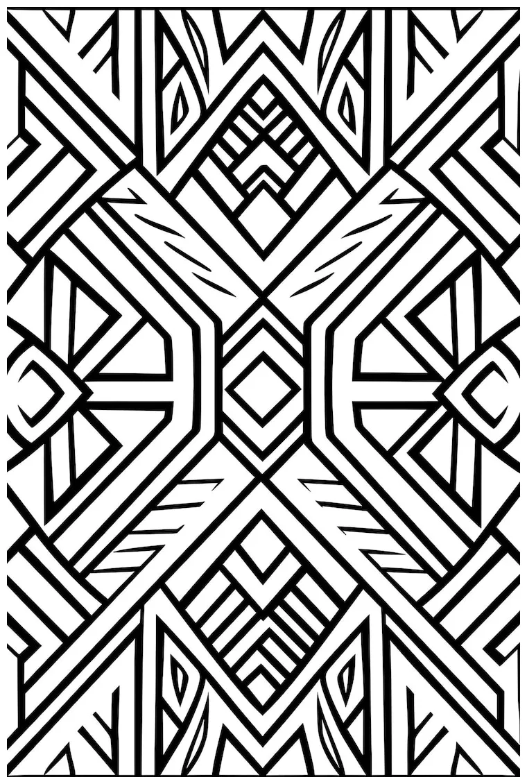 Premium ai seamless ethnic african pattern black and white