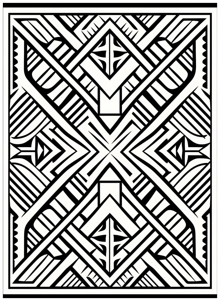 Premium ai seamless ethnic african pattern black and white