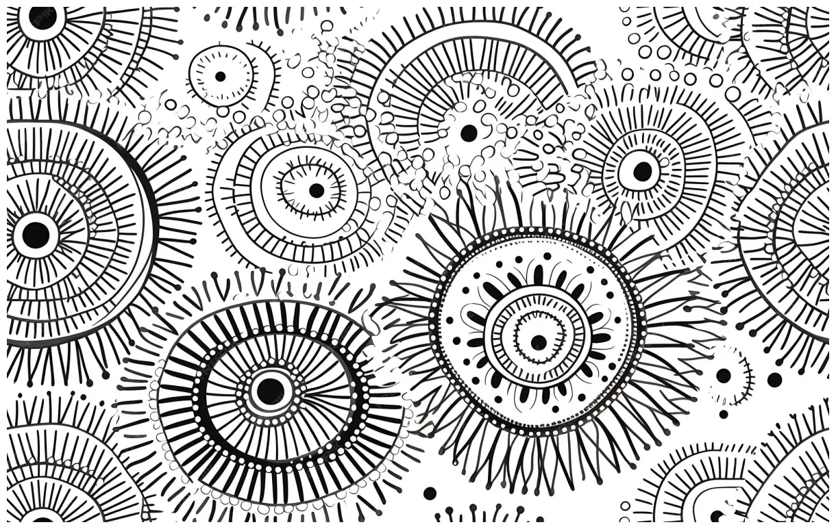 Premium ai seamless ethnic african pattern black and white