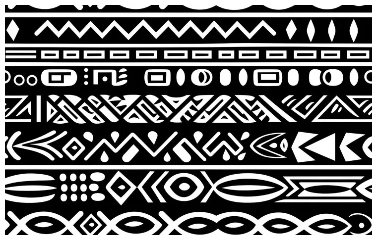 Premium ai seamless ethnic african pattern black and white