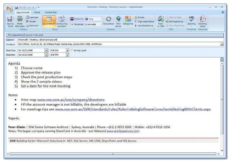 Email agenda example cards design templates