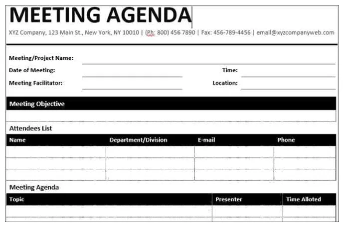 78 standard email meeting agenda template layouts for email meeting
