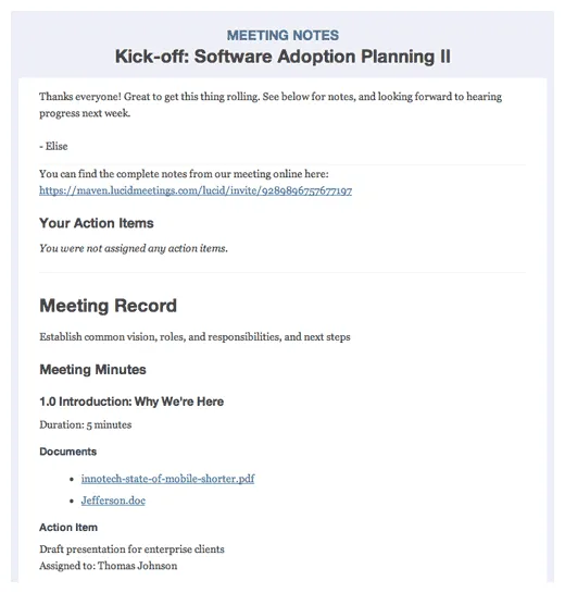 Email meeting agenda template cards design templates