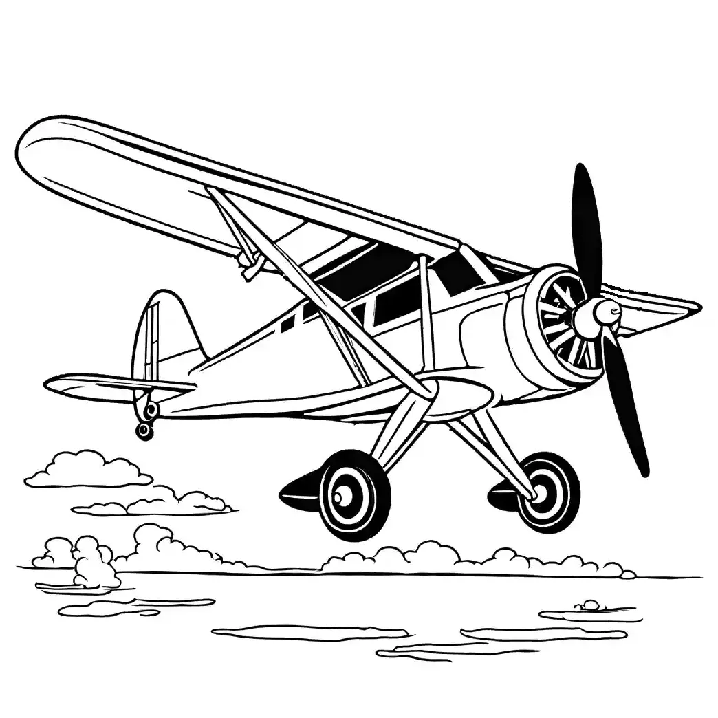 Illustrated airplane coloring page lulu pages