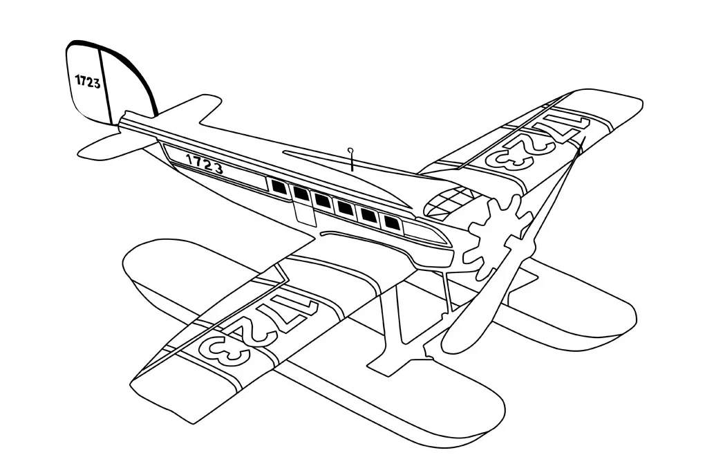 Vintage airplane coloring pages coloring pages