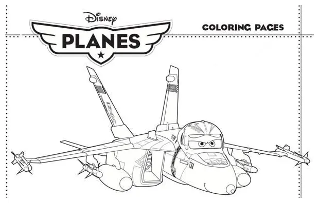 The tough jet fighter bravo in disney planes coloring page kids play