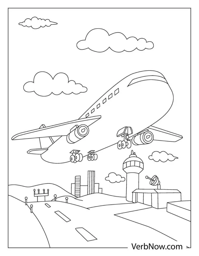Free AIRPLANE Coloring Pages for Download (Printable PDF)