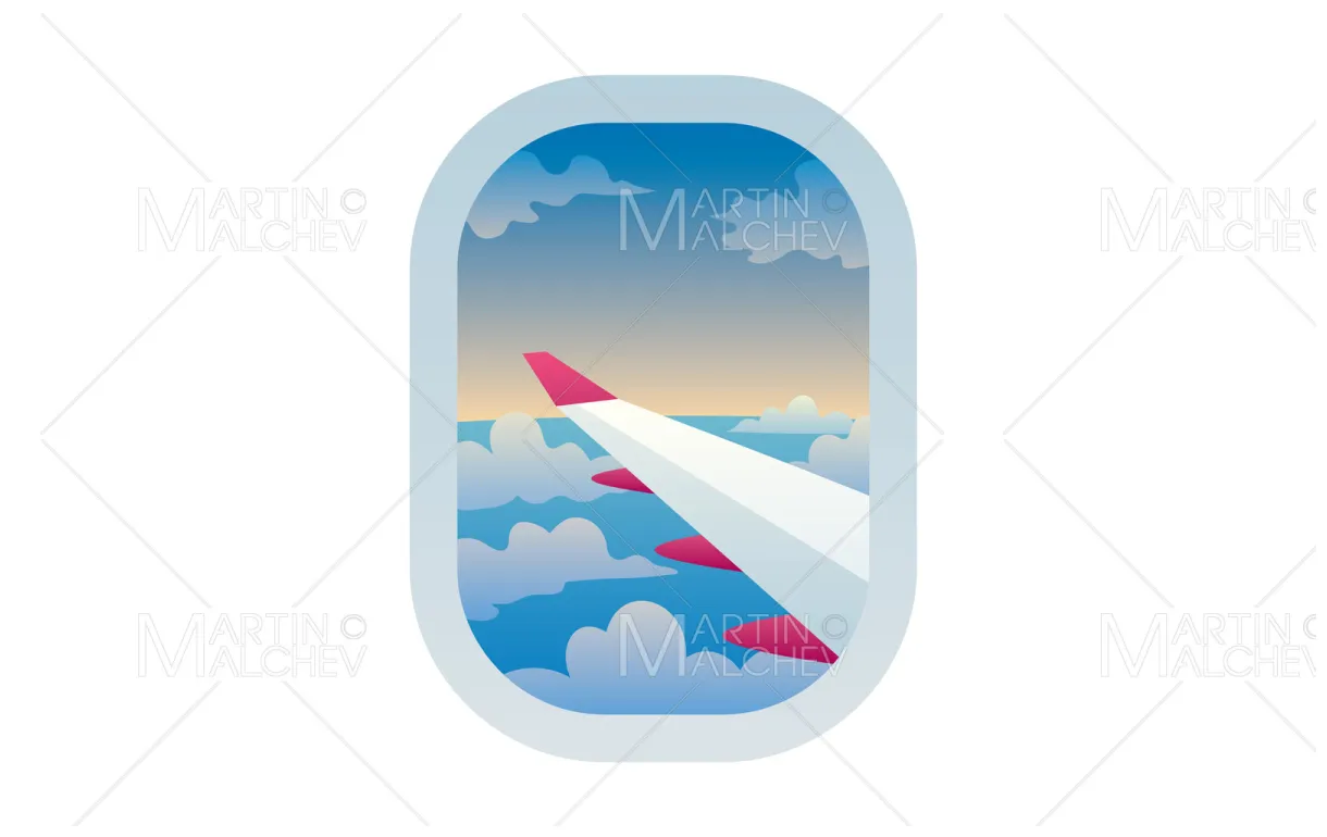 Airplane window view graphic by m.k.malchev · creative fabrica printable coloring page