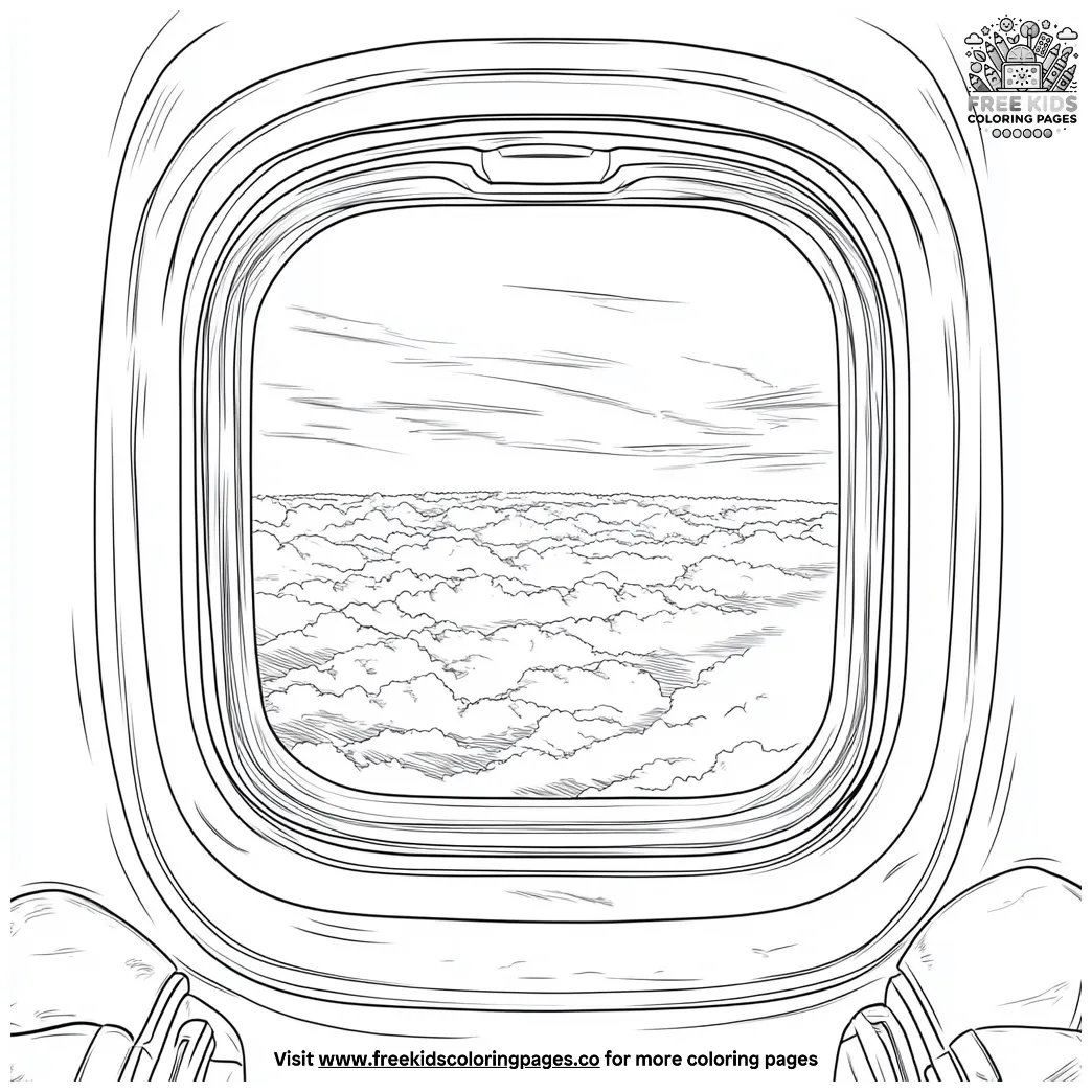 Airplane window seat coloring pages