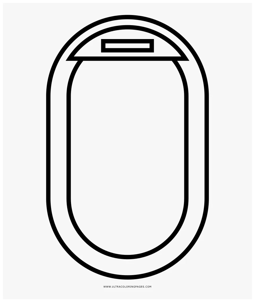 Airplane window coloring page line art, png download , transparent