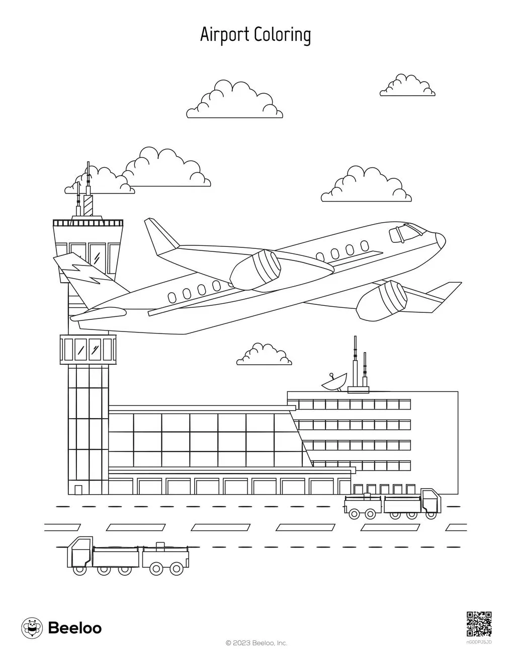 Airport-themed coloring pages • beeloo printable crafts and activities