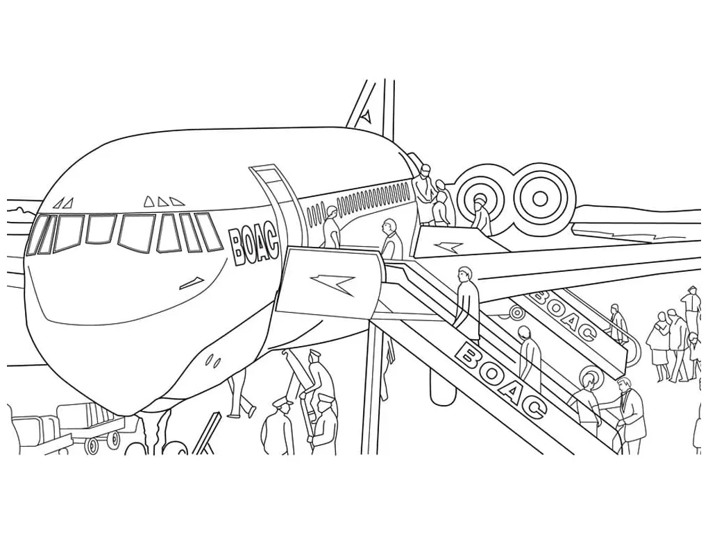 Free airport printable printable coloring page