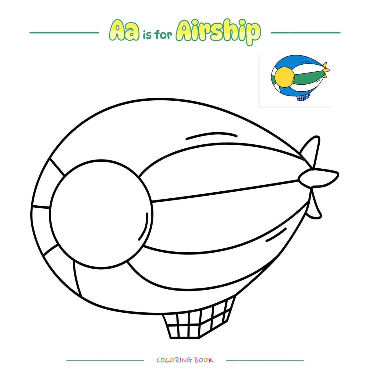 Premium vector coloring page airship