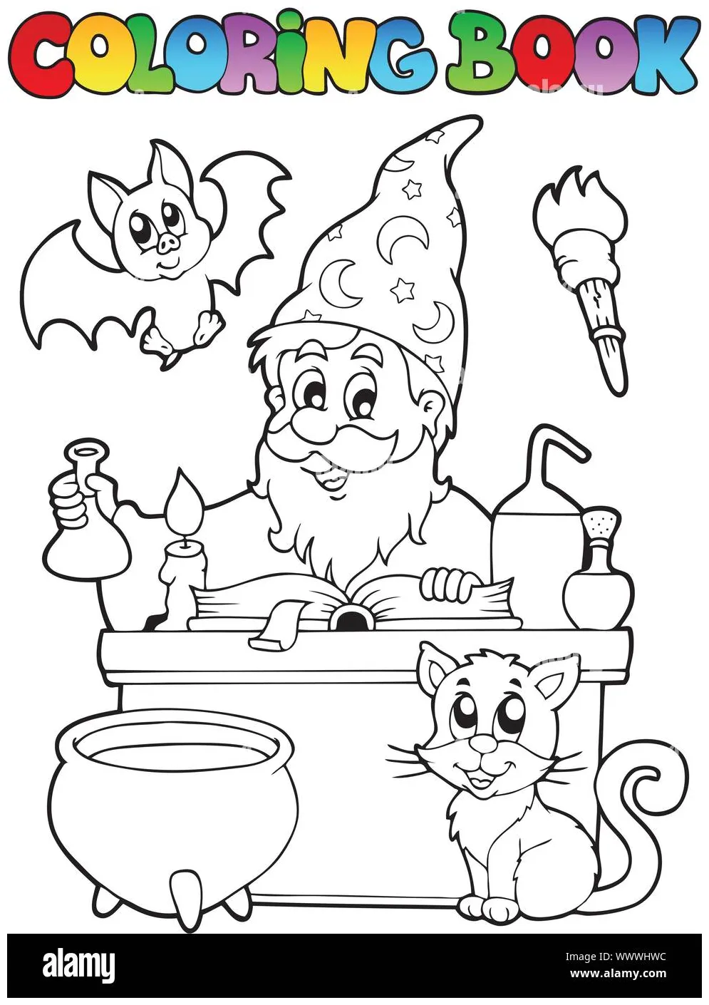 Coloring book alchemist theme 1 stock vector & art alamy
