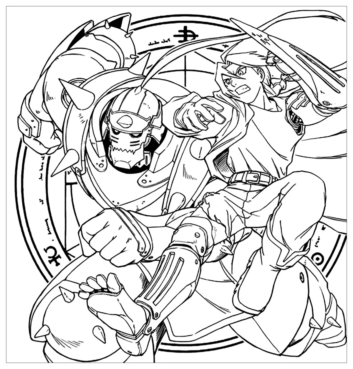 Full metal alchemist to print and color full metal alchemist