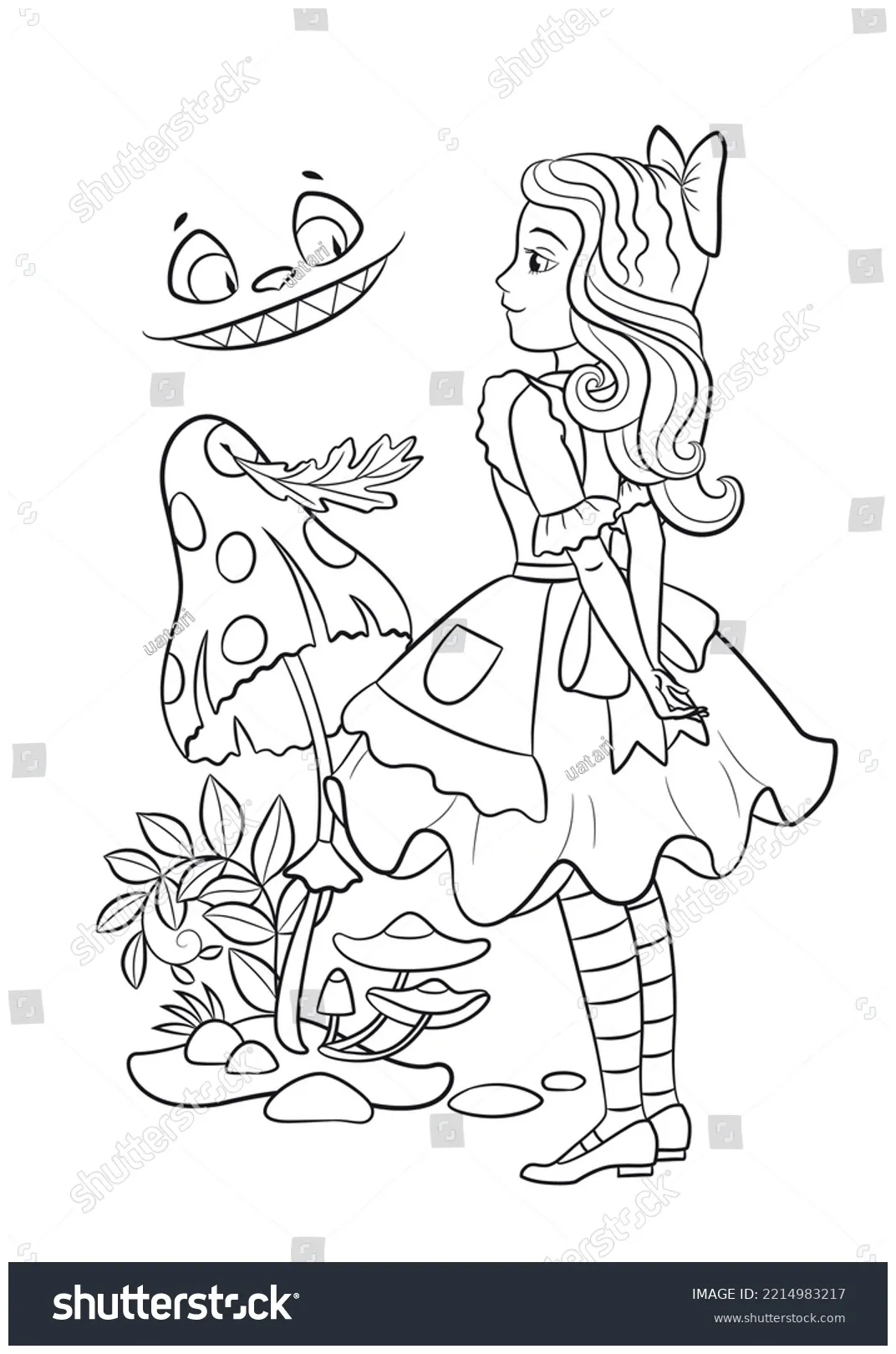 Alice wonderland coloring page childrens coloring stock vector royalty