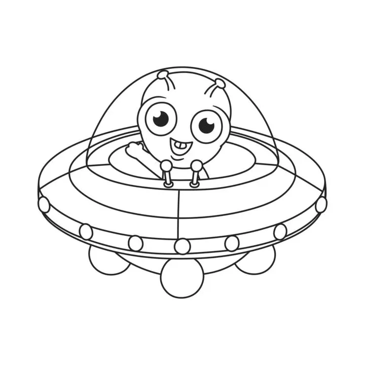 Alien coloring page vector art, icons, and graphics for