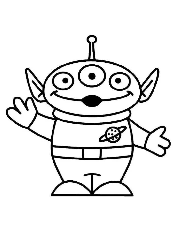 Alien spaceship easy coloring page free printable pdf