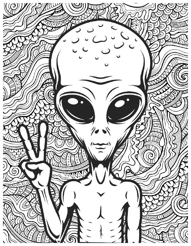 Trippy alien coloring pages & coloring book. 6000+ coloring pages