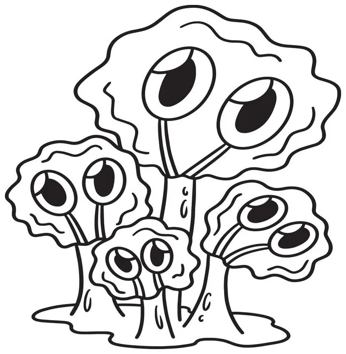 Alien coloring page vector art, icons, and graphics for