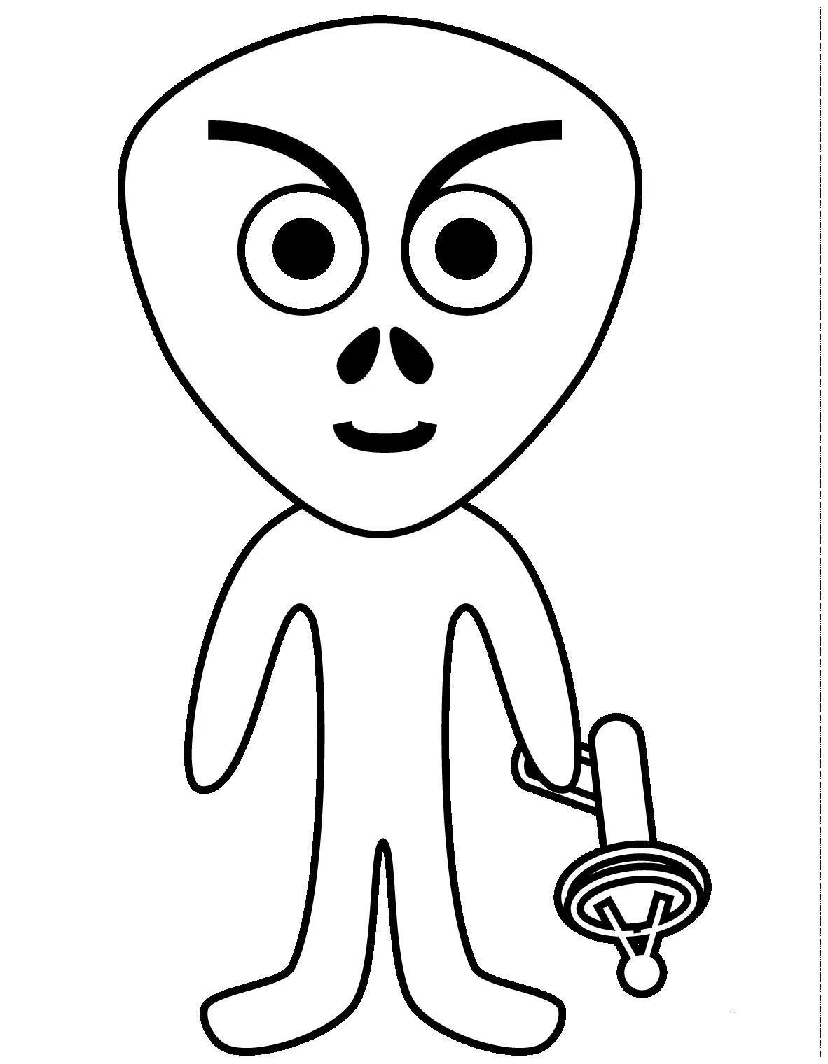 Alien with ray gun coloring page colouringpages printable coloring page