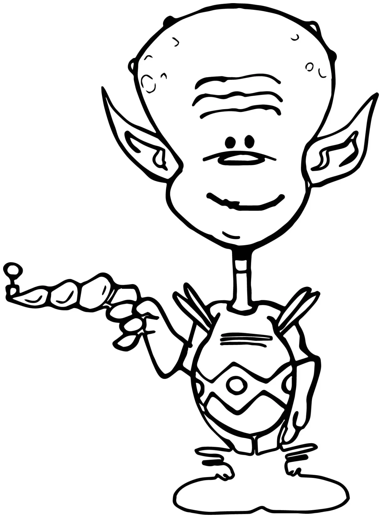 Space alien with ray gun coloring page wecoloringpage