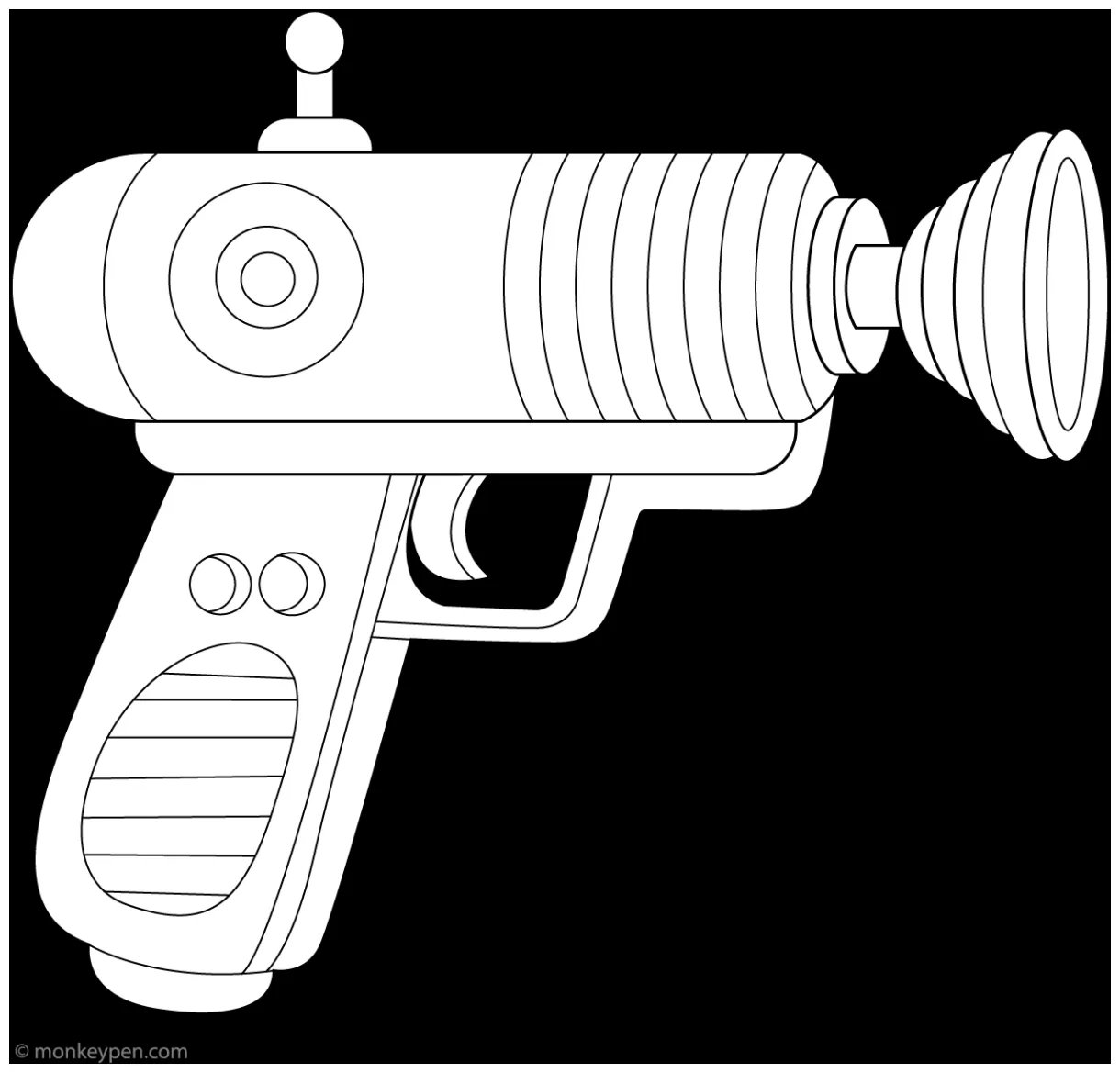 Free ray gun coloring page printable fun for kids