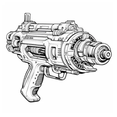 Premium ai business scifi ray gun coloring page