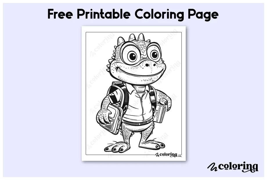🐊 alligator with big eyes free coloring page