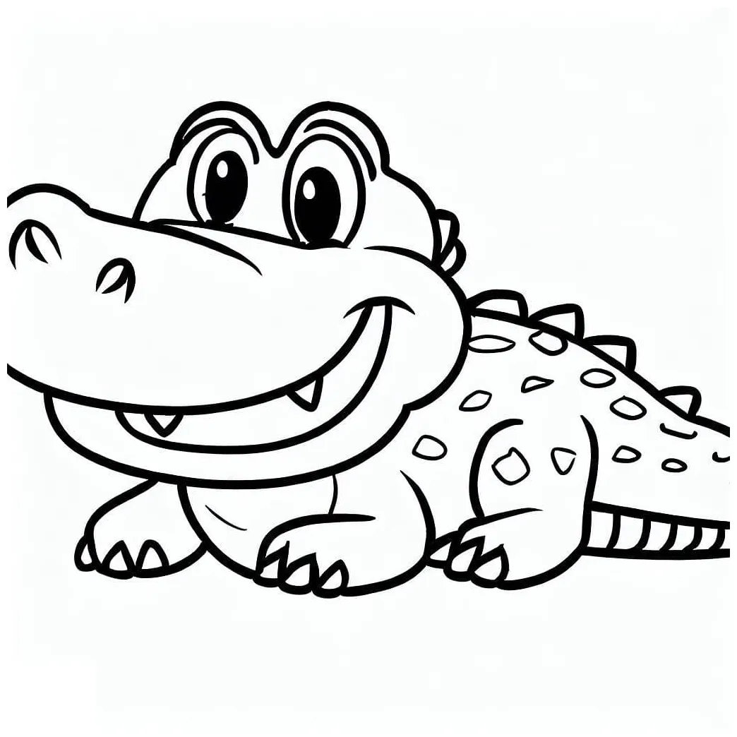 A cute alligator coloring page download, print or color online for free