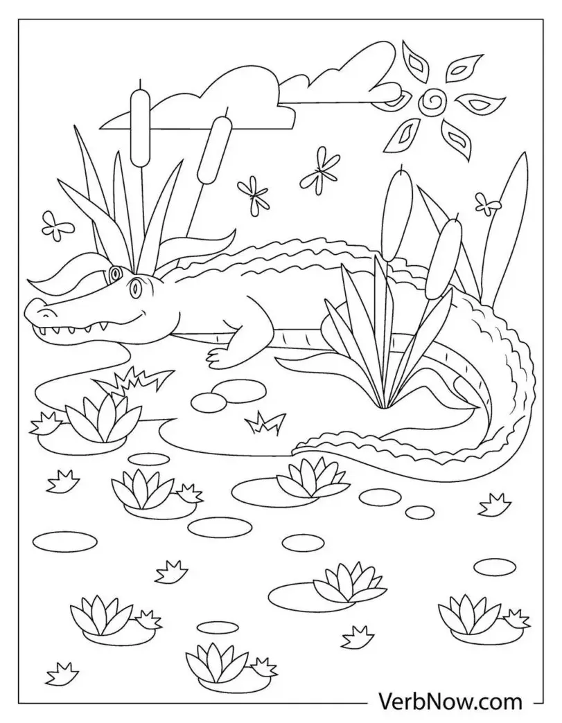 Free alligator coloring pages for download printable pdf