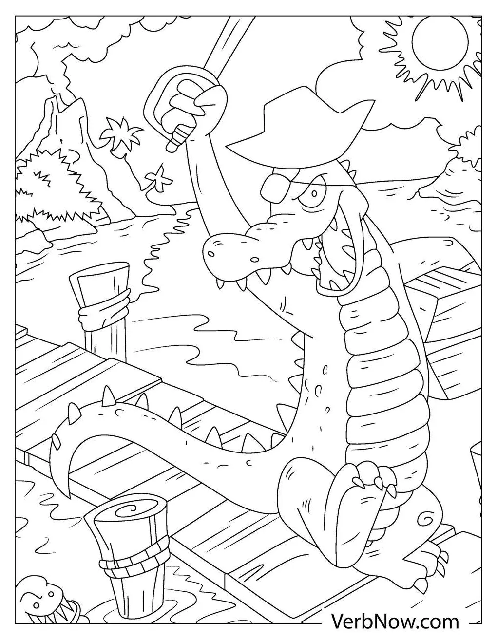 Free alligator coloring pages for download printable pdf