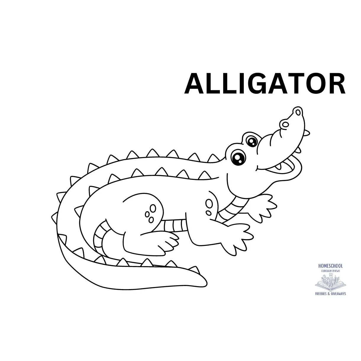 Alligator coloring page homeschool freebies and giveaways