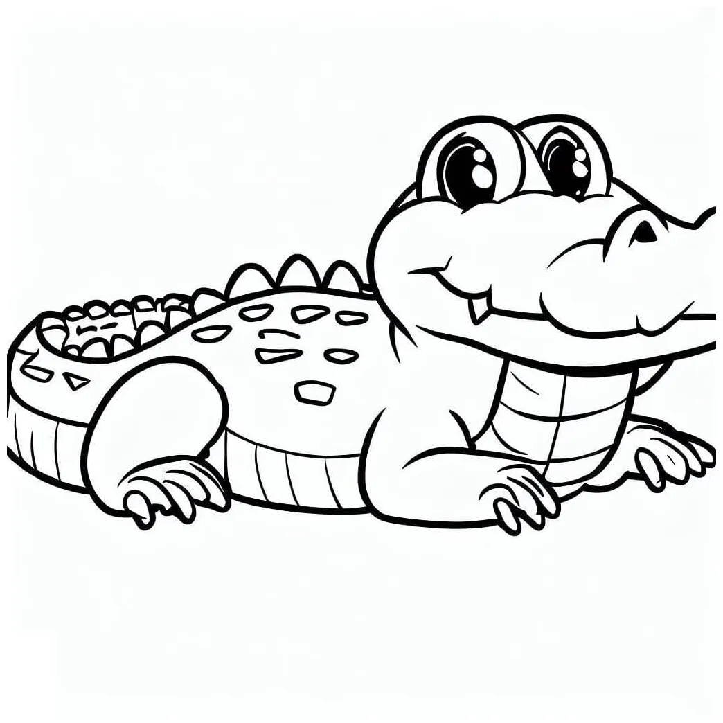Cute baby alligator coloring page download, print or color online for