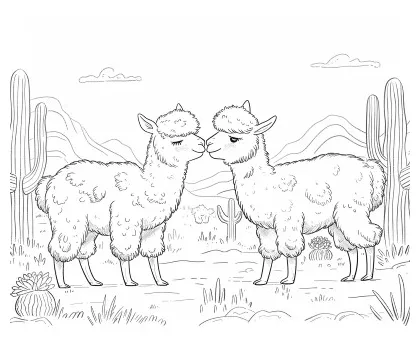 Printable alpaca coloring pages