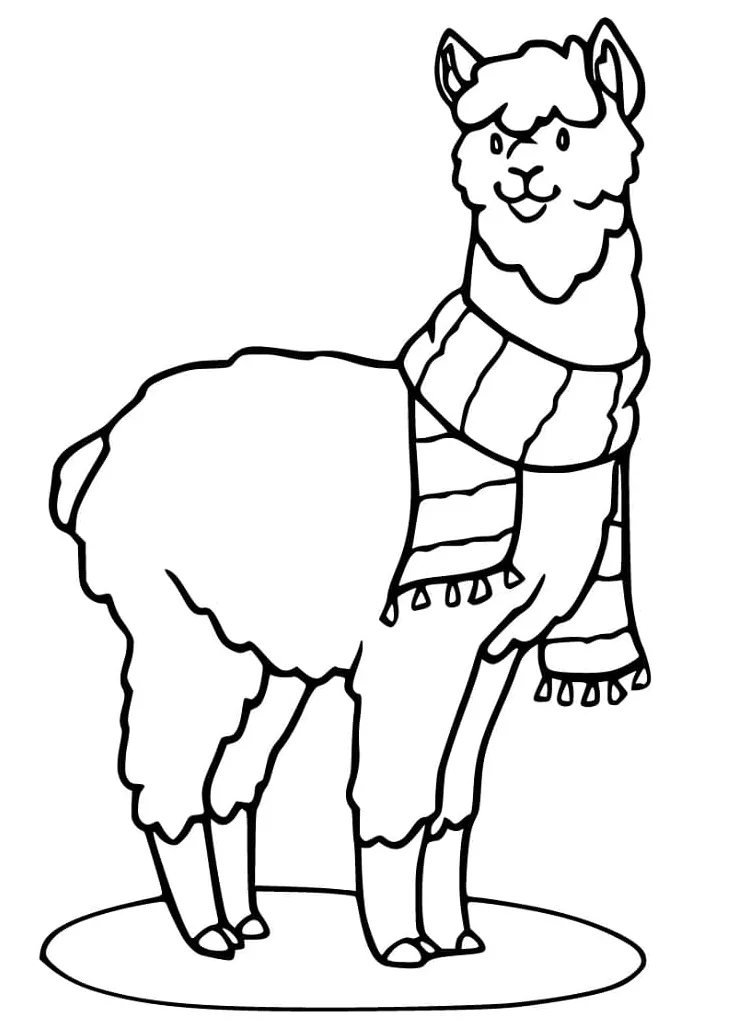Cartoon alpaca coloring page free printable coloring pages for kids