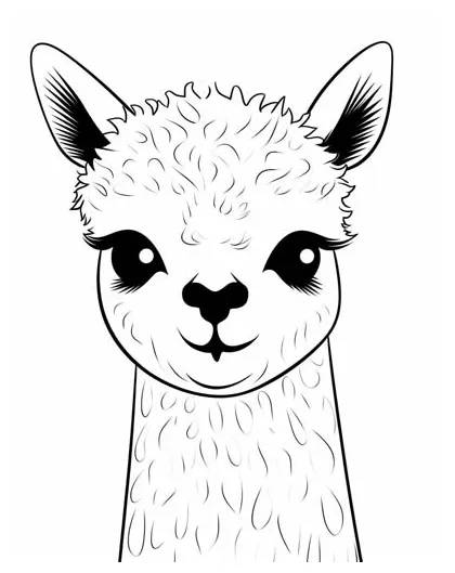 Printable alpaca coloring pages