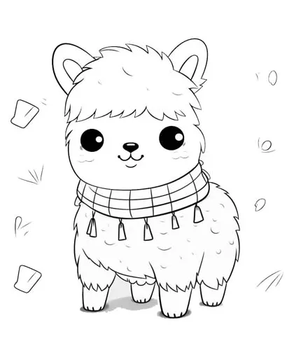 Printable alpaca coloring pages